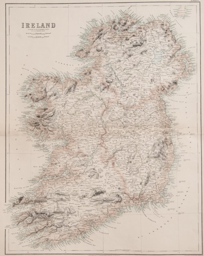 antique map of Ireland 1860